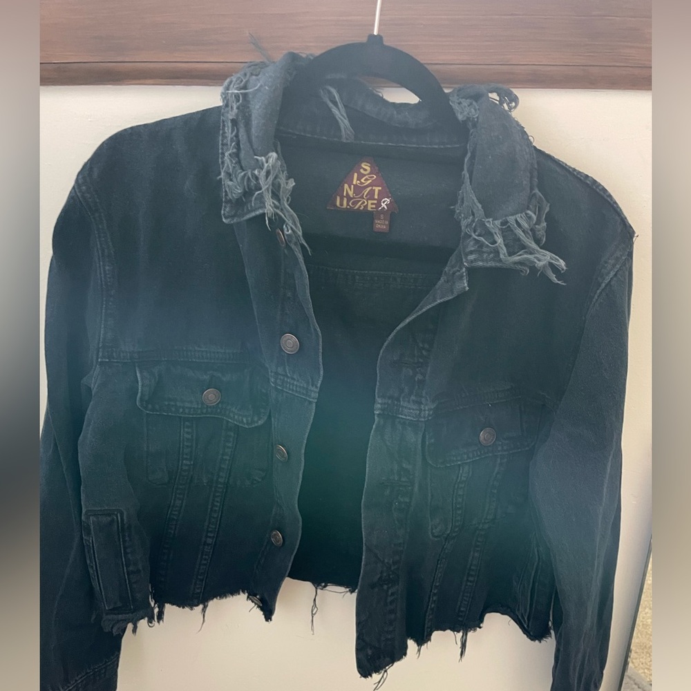 Signature8 Black Distressed Jean Jacket